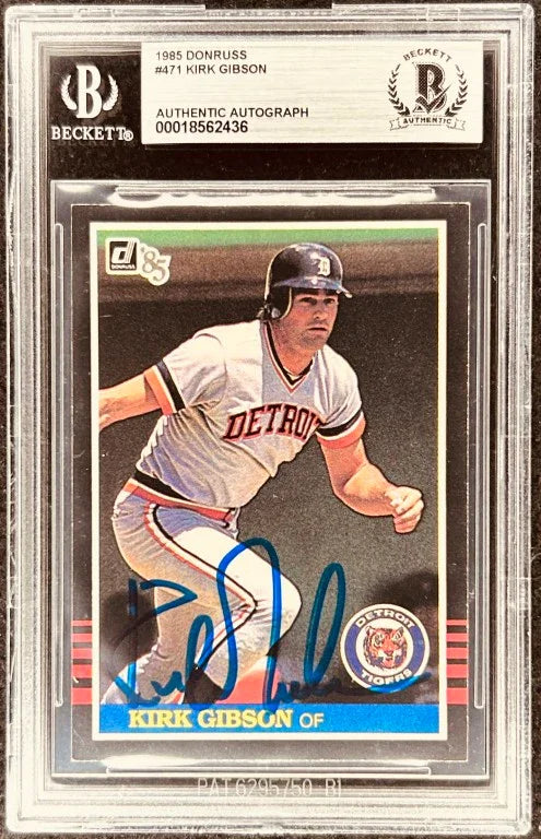 Kirk Gibson signed Detroit Tigers 1985 Donruss card BAS slabbed - AutographsForSale.com