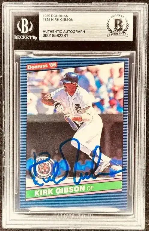 Kirk Gibson signed Detroit Tigers 1986 Donruss card BAS slabbed - AutographsForSale.com