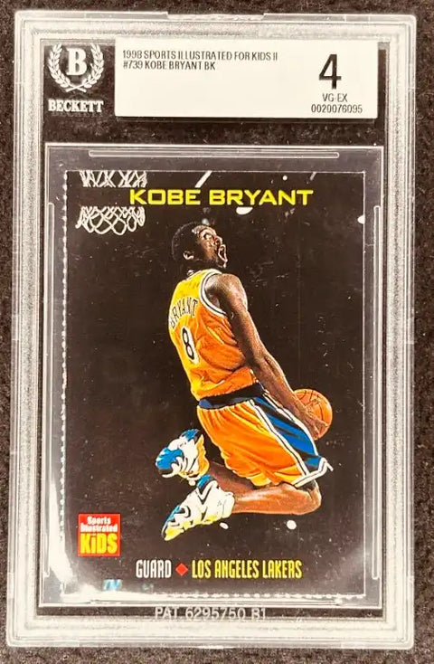 Graded 1999 Sports Illustrated for Kids Kobe Bryant #739 basketball card, Los Angeles Lakers guard, Beckett VG-EX 4