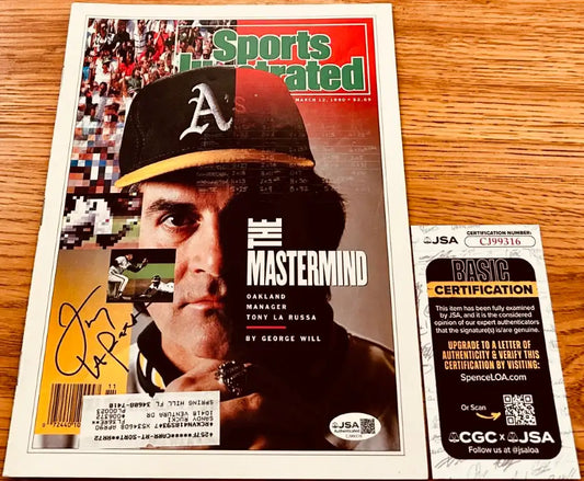 Tony La Russa signed Oakland A’s 1990 Sports Illustrated JSA - AutographsForSale.com