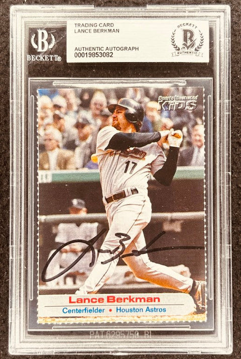 Lance Berkman signed Astros 2002 SI for Kids card BAS