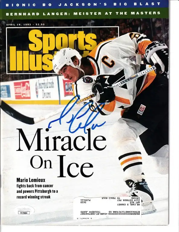 Mario Lemieux signed Penguins 1993 Sports Illustrated magazine JSA - AutographsForSale.com