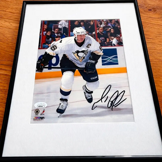 Mario Lemieux signed Penguins 8x10 photo framed JSA - AutographsForSale.com
