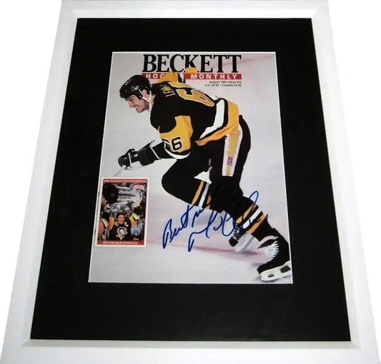 Mario Lemieux signed Penguins 1991 Beckett Hockey cover framed JSA - AutographsForSale.com