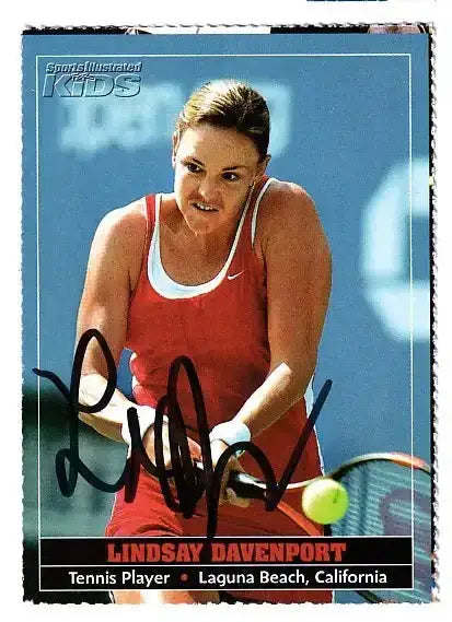 Lindsay Davenport autographed 2004 SI for Kids card - tennis player, signed in black Sharpie
