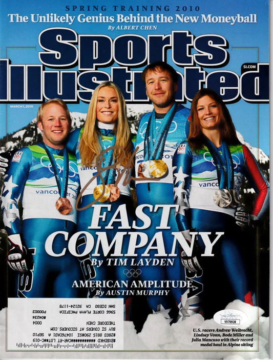 Lindsey Vonn signed 2010 Winter Olympics Sports Illustrated preview issue JSA - AutographsForSale.com
