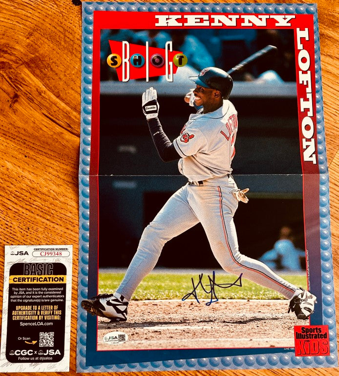 Kenny Lofton signed Cleveland Indians SI for Kids poster JSA - AutographsForSale.com
