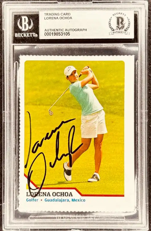 Lorena Ochoa autographed golf trading card, Beckett authenticated, Guadalajara, Mexico
