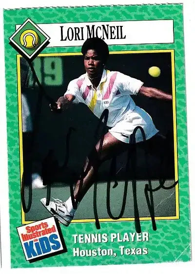 Lori McNeil autographed SI for Kids card - tennis player, signed in black Sharpie