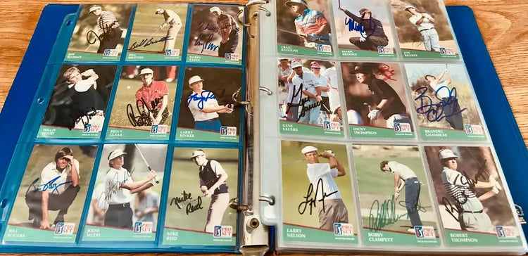 1991 Pro Set golf 286 signed card set Jack Nicklaus Arnold Palmer Sam Snead Payne Stewart - AutographsForSale.com