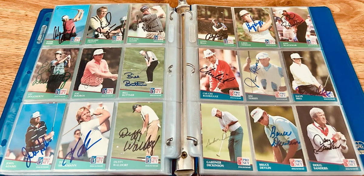 1991 Pro Set golf 286 signed card set Jack Nicklaus Arnold Palmer Sam Snead Payne Stewart - AutographsForSale.com