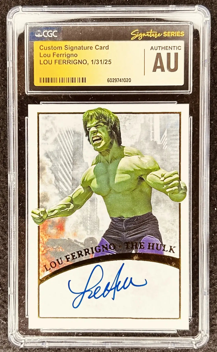 Lou Ferrigno signed Incredible Hulk card CGC JSA slab - AutographsForSale.com