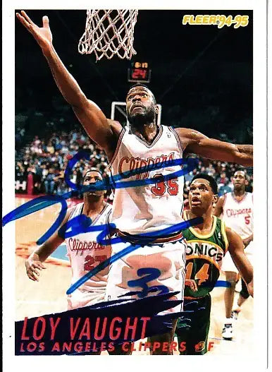 Loy Vaught autographed LA Clippers 1994-95 Fleer card - AutographsForSale.com