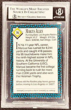 Marcus Allen signed Raiders 1992 SI for Kids card BAS slab - AutographsForSale.com