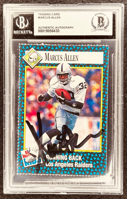 Marcus Allen signed Raiders 1992 SI for Kids card BAS slab - AutographsForSale.com