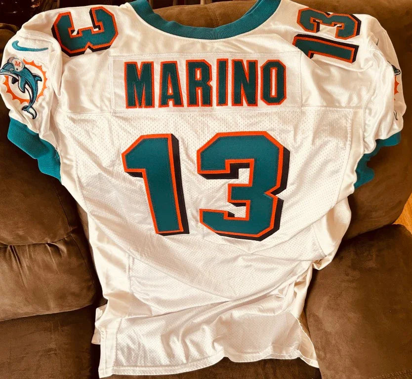 Dan Marino Dolphins Starter Nike game issued 1997 1998 1999 white jersey - AutographsForSale.com