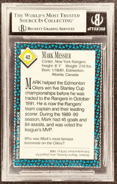 Mark Messier signed NY Rangers 1992 SI for Kids card BAS slab - AutographsForSale.com