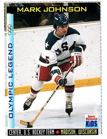 Mark Johnson 1998 SI for Kids Olympic Legend card 1980 Miracle on Ice - AutographsForSale.com