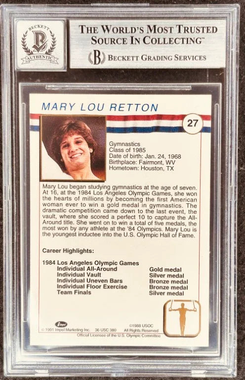 Mary Lou Retton signed 1991 Impel US Olympic Hall of Fame card BAS 10 - AutographsForSale.com
