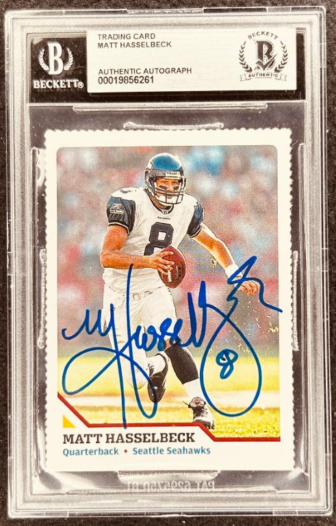 Matt Hasselbeck signed Seahawks 2006 SI for Kids card BAS slab - AutographsForSale.com