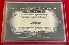 Matt Damon 2017 Leaf Metal Signature certified autograph card Jason Bourne The Odyssey - AutographsForSale.com