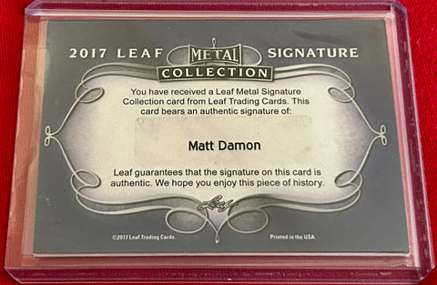 Matt Damon 2017 Leaf Metal Signature certified autograph card Jason Bourne The Odyssey - AutographsForSale.com
