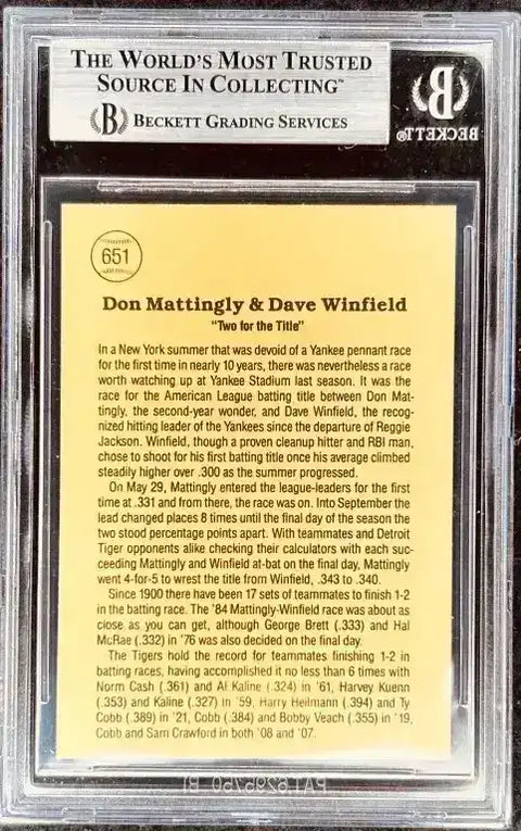 MattinglyWinfield1985Donruss2 - AutographsForSale.com