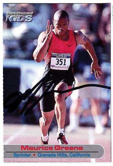 Maurice-Greene-autographed-SI-for-Kids-card_db3b067f-2b10-4662-9d1f-d64229ca38da - AutographsForSale.com