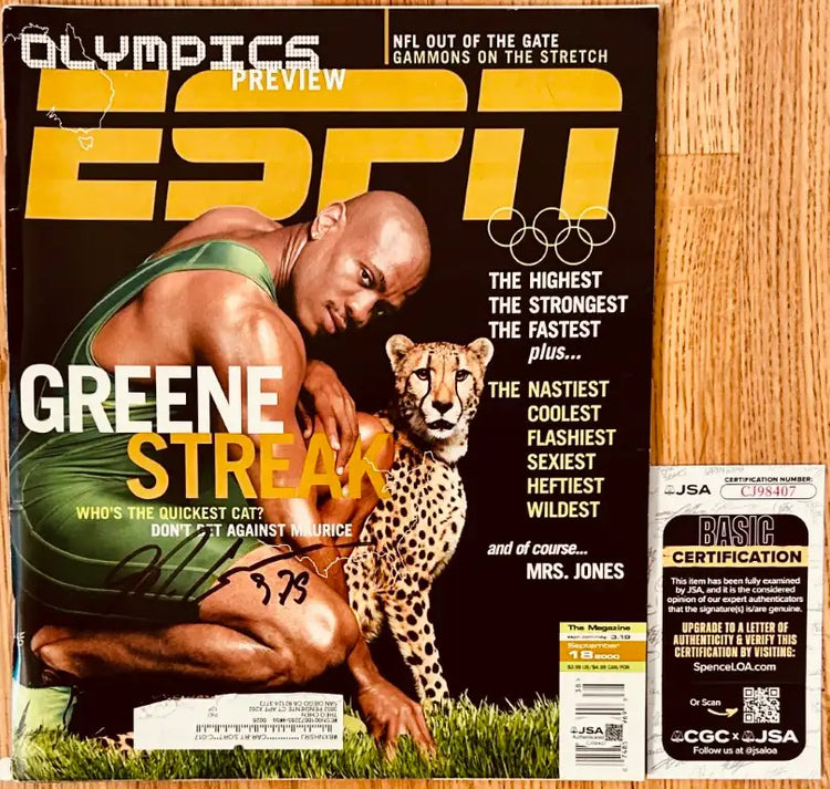 Maurice Greene signed 2000 Olympic ESPN Magazine JSA - AutographsForSale.com