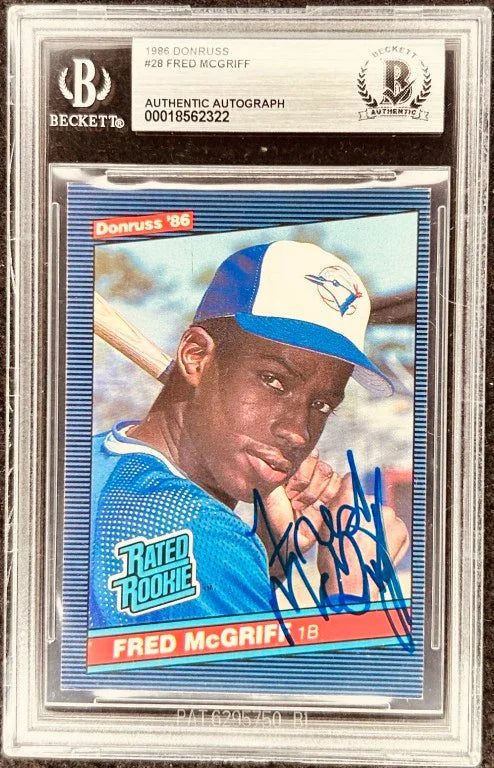 Fred McGriff autographed Blue Jays 1986 Donruss Rated Rookie Card BAS - AutographsForSale.com