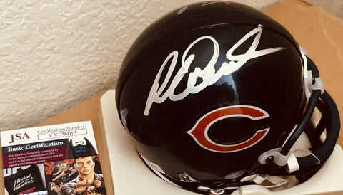 Jim McMahon Richard Dent signed Chicago Bears mini helmet JSA - AutographsForSale.com
