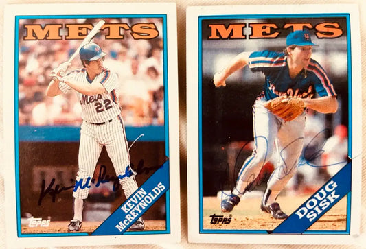 Kevin McReynolds Doug Sisk signed NY Mets 1988 Topps cards - AutographsForSale.com