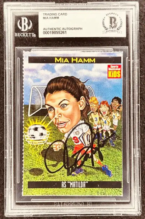 Mia Hamm autographed trading card as 'Matilda,' Beckett authenticated, Sports Illustrated Kids soccer memorabilia