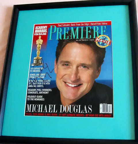 Michael Douglas autographed 1992 Premiere cover framed JSA - AutographsForSale.com