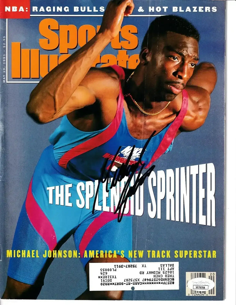 Michael Johnson signed 1991 Sports Illustrated magazine JSA - AutographsForSale.com