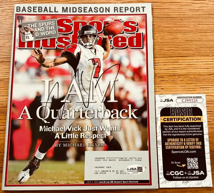 Michael Vick signed Atlanta Falcons 2005 Sports Illustrated JSA - AutographsForSale.com