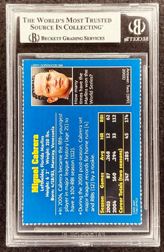 Miguel Cabrera signed Marlins 2005 SI for Kids card BAS (back)