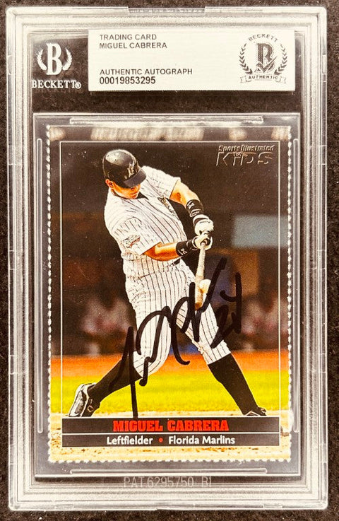 Miguel Cabrera signed Marlins 2005 SI for Kids card BAS