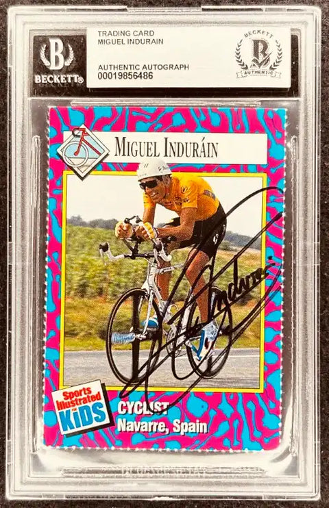 Miguel Indurain autographed cycling trading card, signed memorabilia from Navarre, Spain