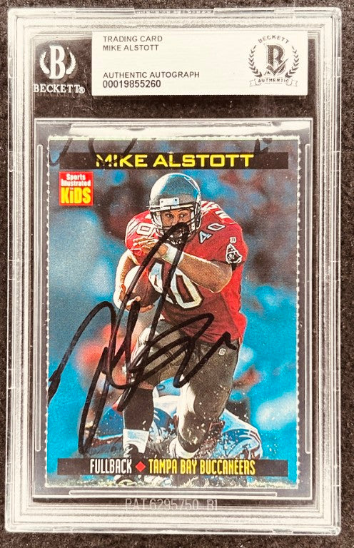 Mike Alstott signed Buccaneers 1998 SI for Kids card BAS slab - AutographsForSale.com