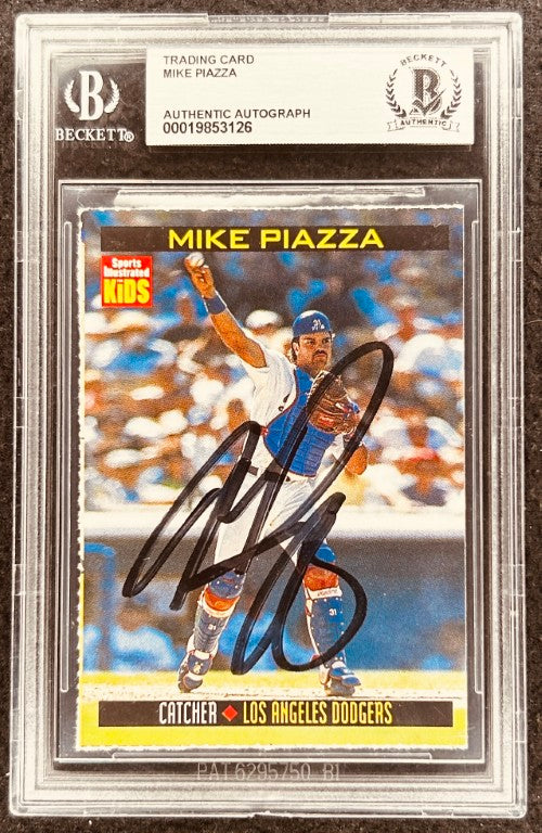 Mike Piazza signed Dodgers 1998 SI for Kids card BAS