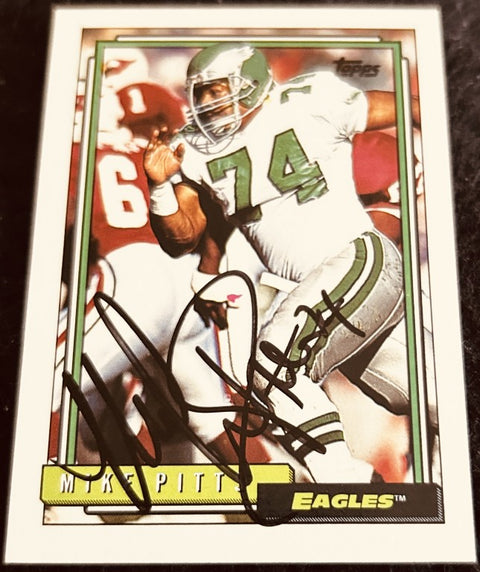 Mike Pitts autographed Philadelphia Eagles 1992 Topps football card - AutographsForSale.com