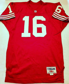 Joe Montana signed SF 49ers Wilson game model red jersey UDA - AutographsForSale.com