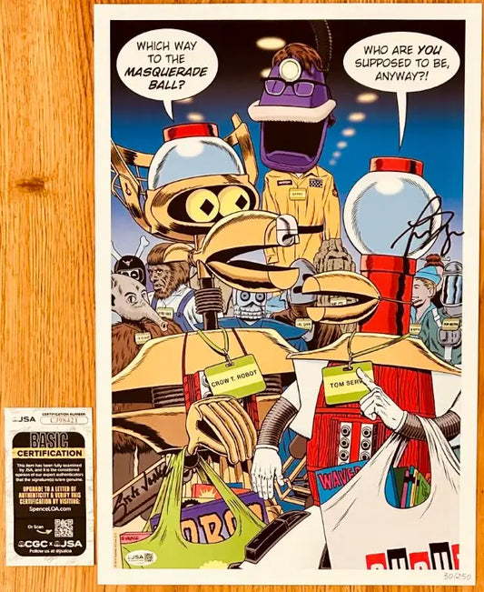 Felicia Day Steve Vance signed Mystery Science Theater 2018 SDCC 11x17 litho JSA - AutographsForSale.com