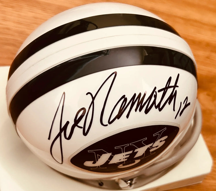 Joe Namath autographed NY Jets Riddell retro mini helmet JSA - AutographsForSale.com