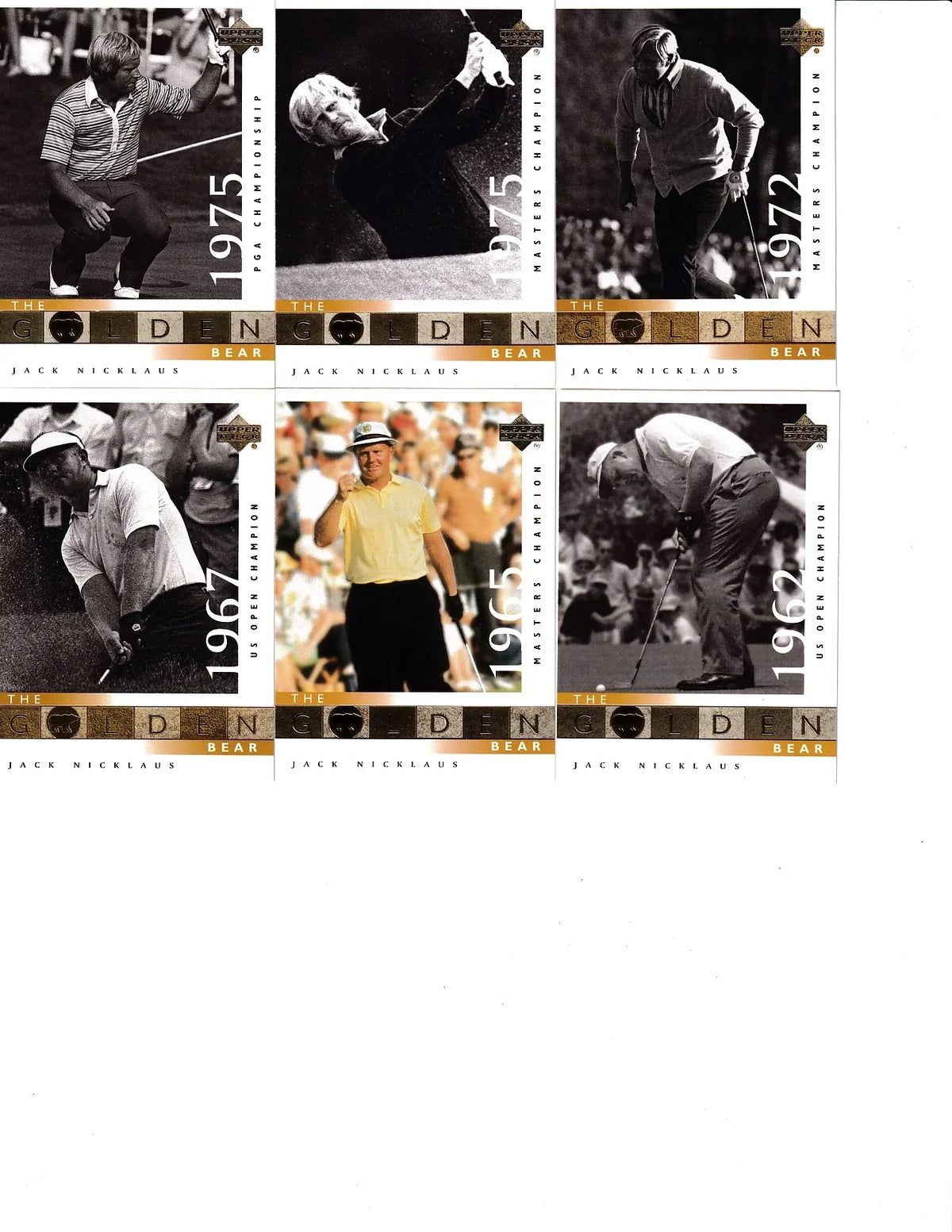 Jack Nicklaus 2001 Upper Deck golf 6 Golden Bear Subset cards - AutographsForSale.com