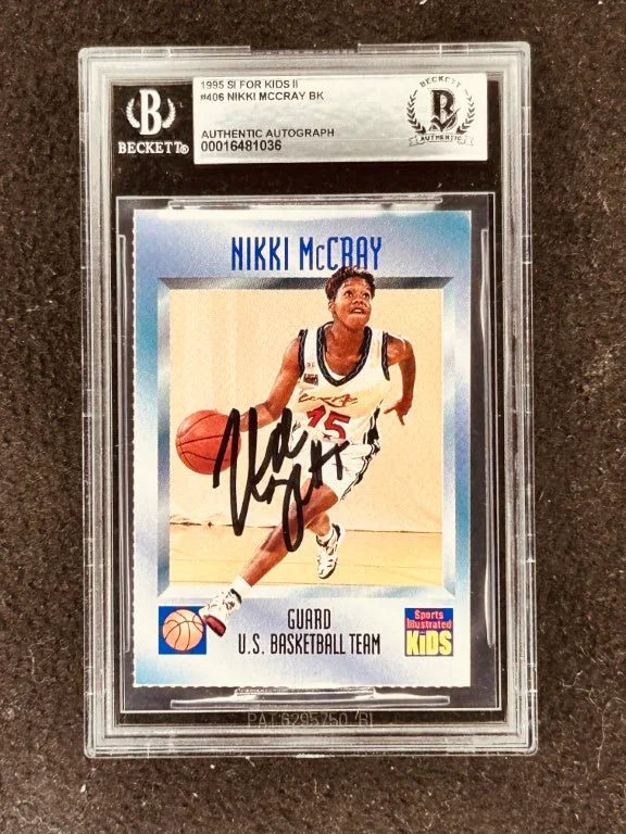 Nikki McCray signed US team 1995 SI for Kids Rookie Card BAS - AutographsForSale.com