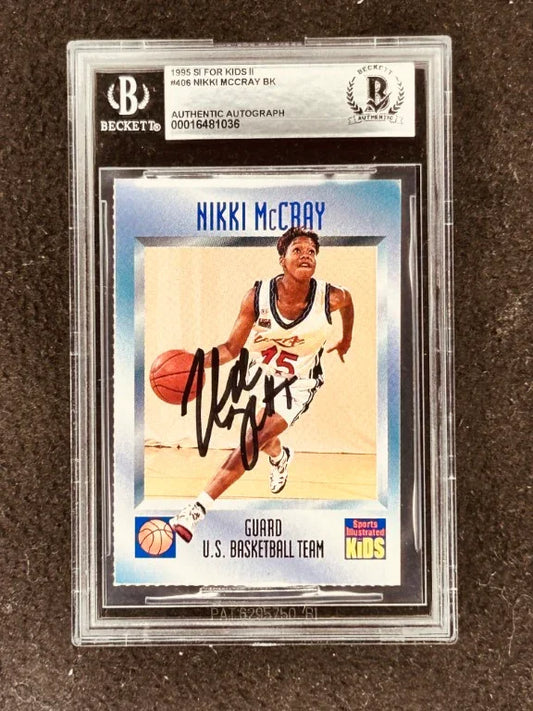 Nikki McCray signed US team 1995 SI for Kids Rookie Card BAS - AutographsForSale.com