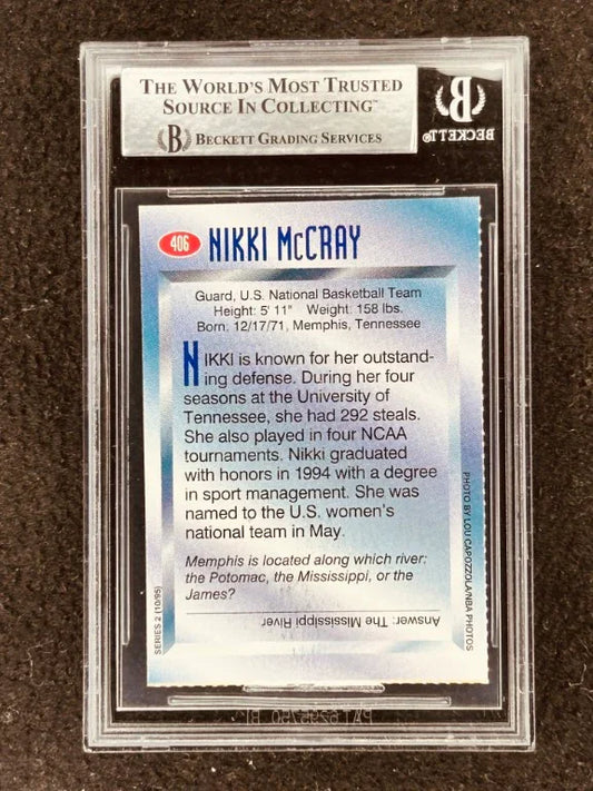 Nikki McCray signed US team 1995 SI for Kids Rookie Card BAS - AutographsForSale.com