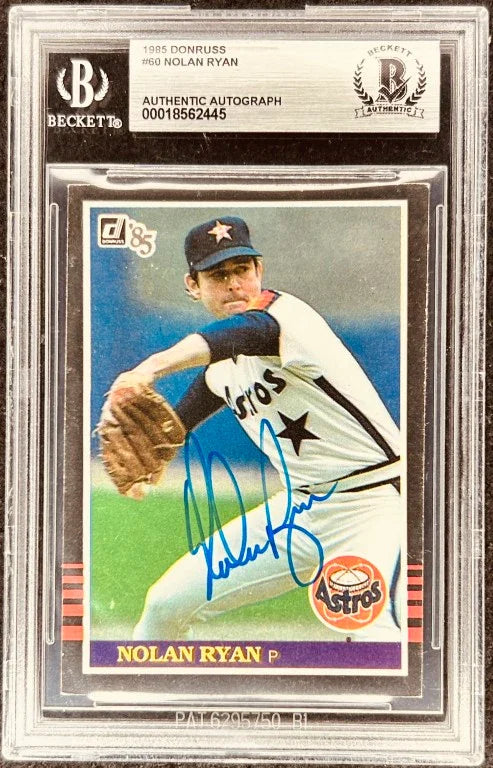Nolan Ryan signed Houston Astros 1985 Donruss card BAS slabbed - AutographsForSale.com